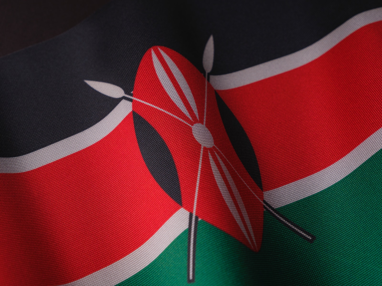 a close up of a flag of the country of kenya, Kenija